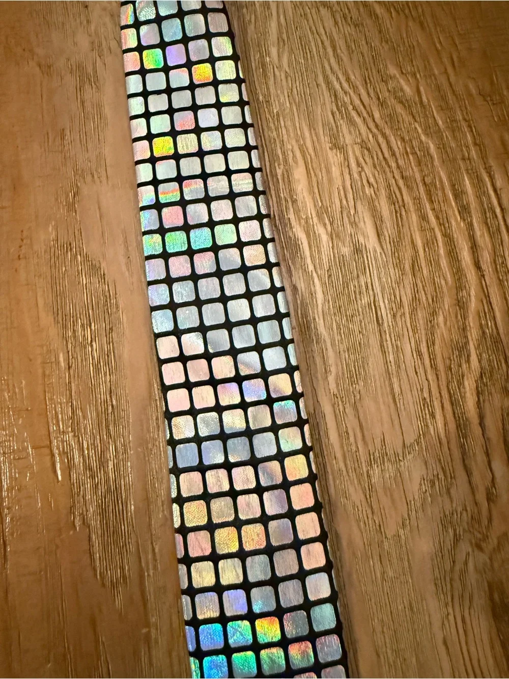 Iridescent Grid Pattern Teens Tie